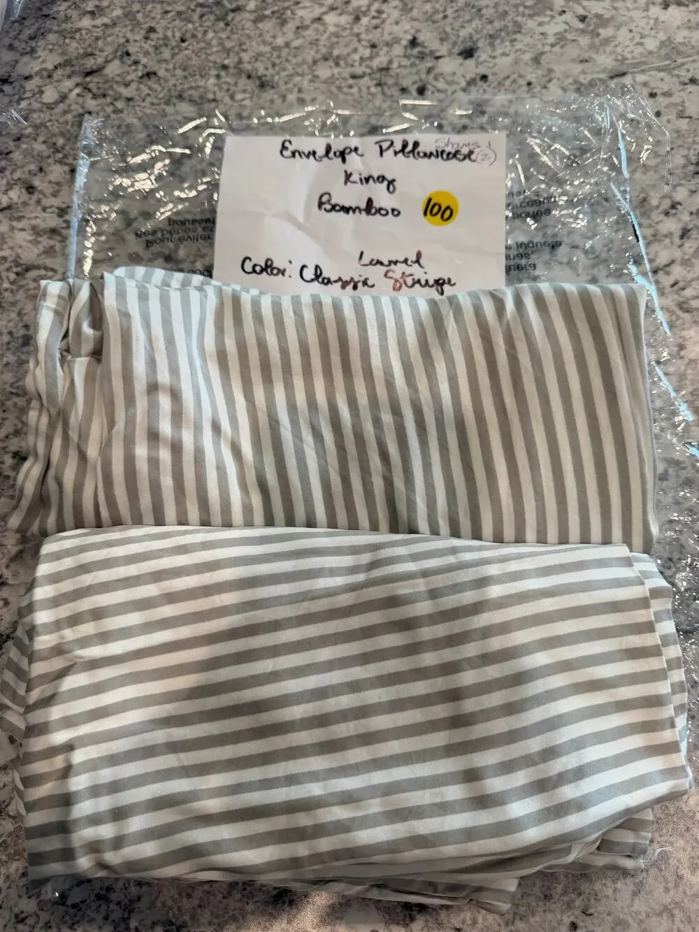 Cozy Earth - Bamboo Pillow Shams - King - Laurel Stripe
